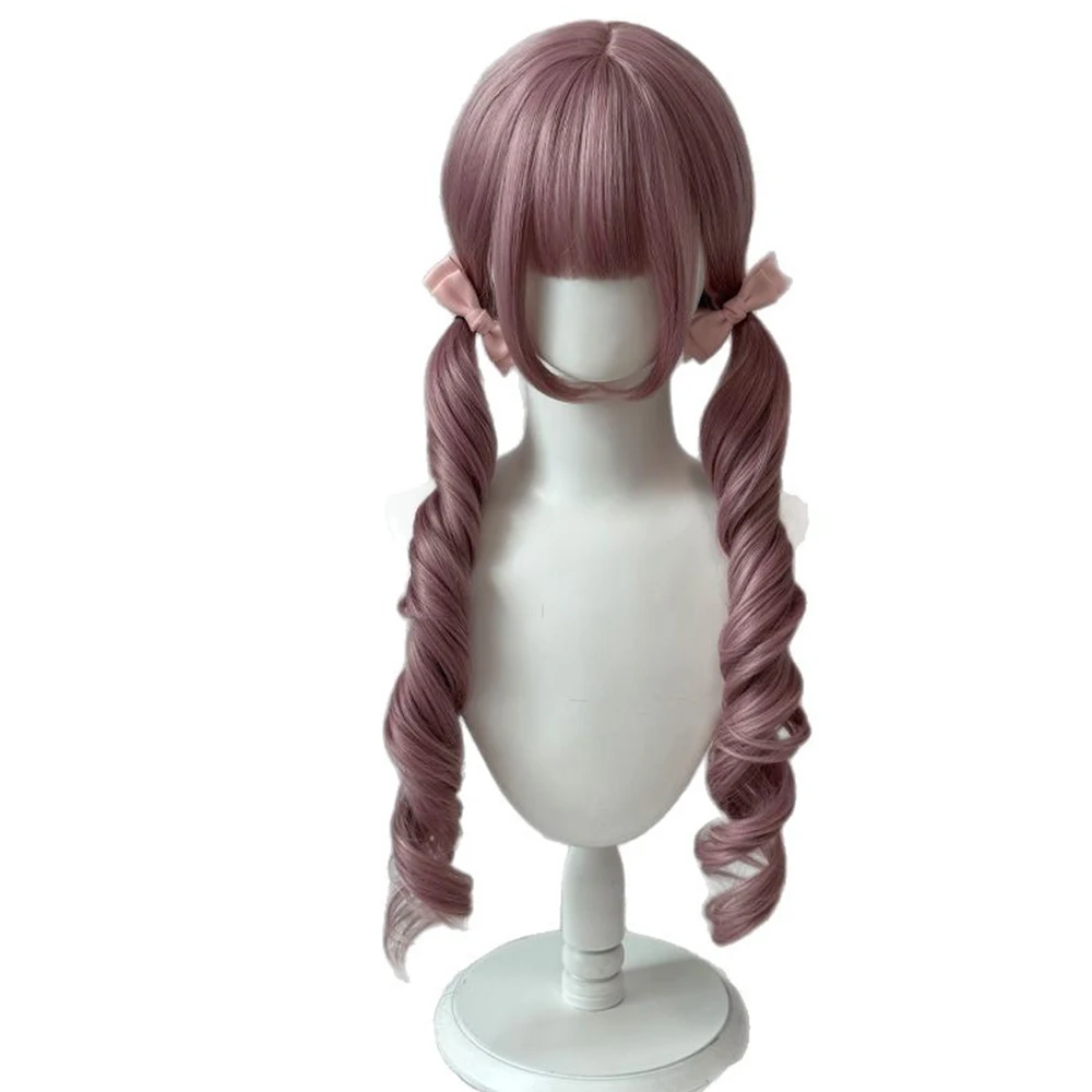 Picture 7: Black Wig with Pink Cosplay Wigs with Bangs  Lolita Long Curly Hair Wig Woman Party Cosplay Wig Natural Heat Resistant
