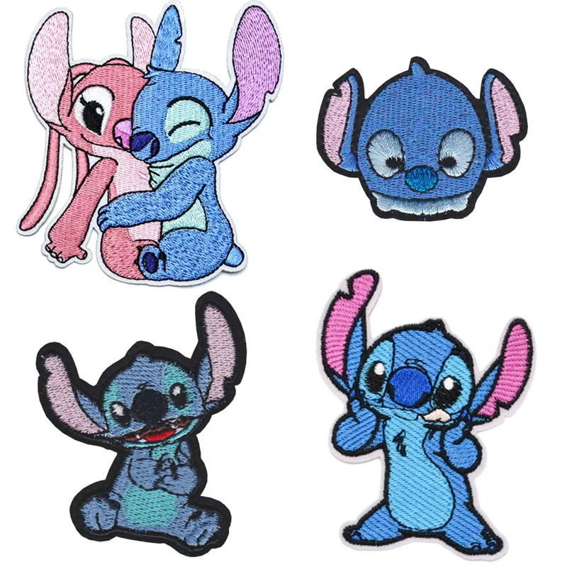 Stitch Iron On Embroidered Clothes Patches For Girl boy kid  Clothing kawaiii Stickers Garment embroidery Wholesale