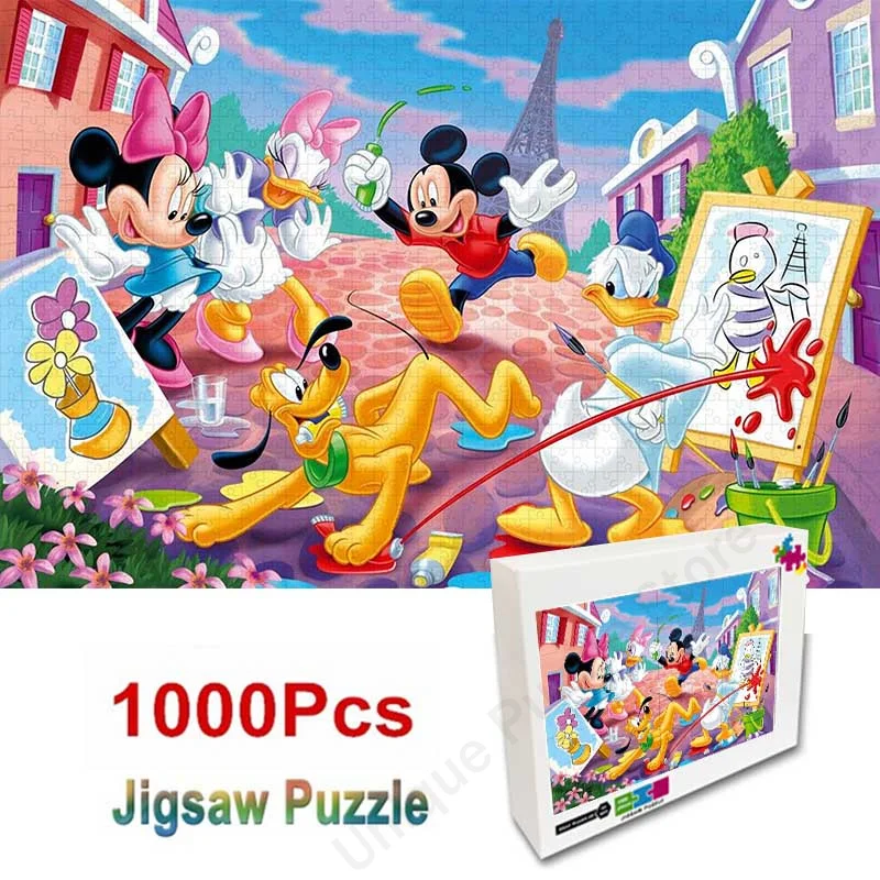 

108/200/300/500/1000 Pcs Disney Mickey Mouse Puzzle for Kids Wooden Puzzle Cartoon Puzzle Toys Educational Jigsaw Toys for Kids