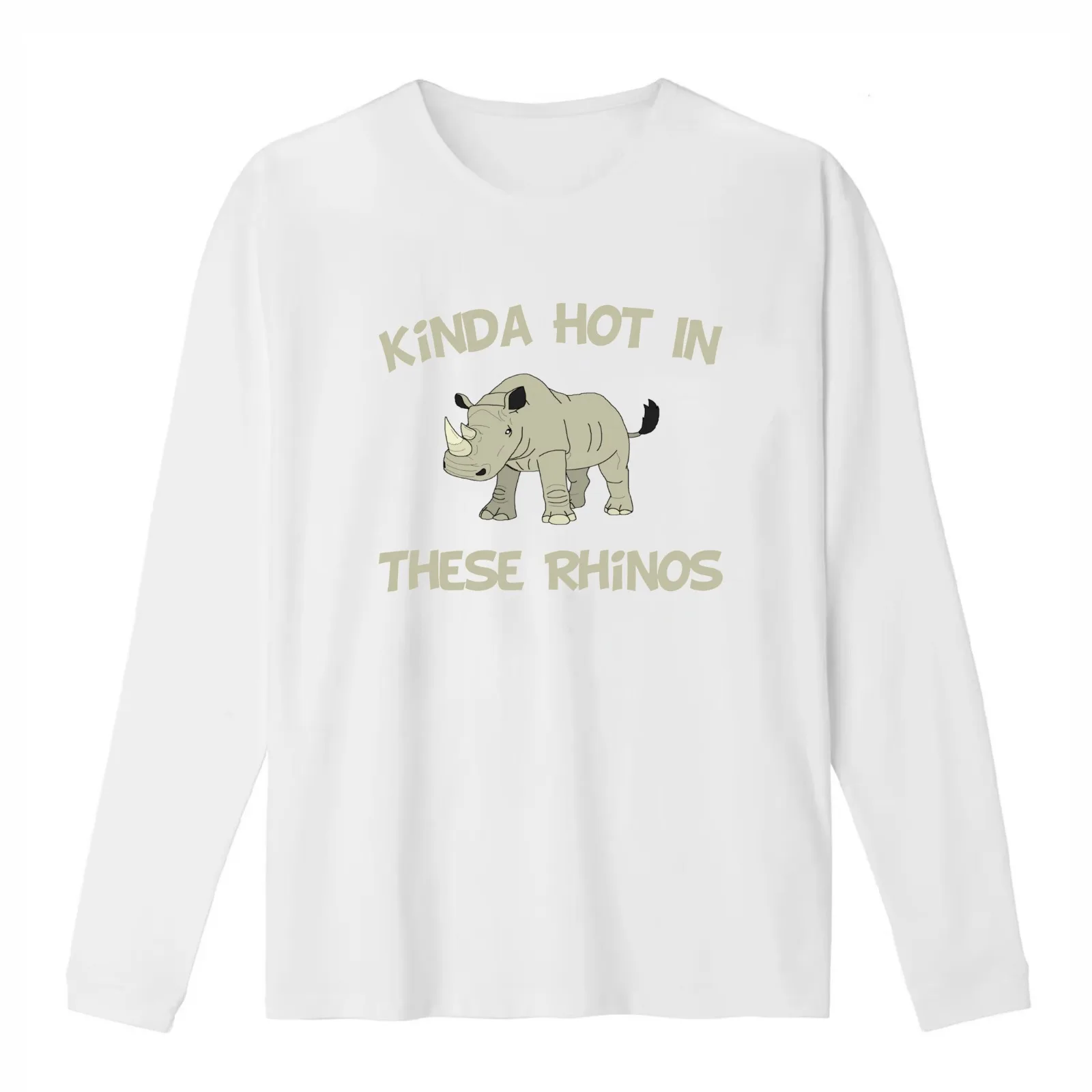 Kinda Hot In These Rhinos,funny gift T-Shirt Summer Casual Cotton Tee Oversized Streetwear Tops Vintage Graphic Print