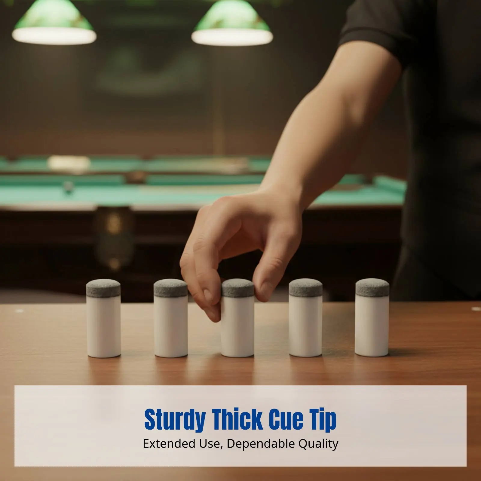 

Universal Billiard Cue Tip Set, Integrated Thickened Head, Durable Pool Cue Pad, Portable, Easy Installation