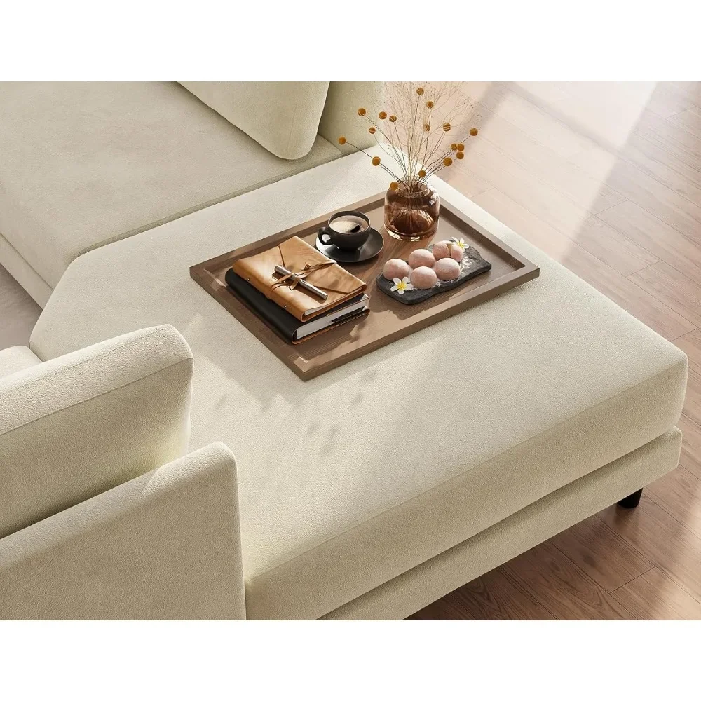 Sala de estar de 137 polegadas segmentada, sofá segmentado estilo otomano removível de 4 lugares, sofá doméstico modular conversível