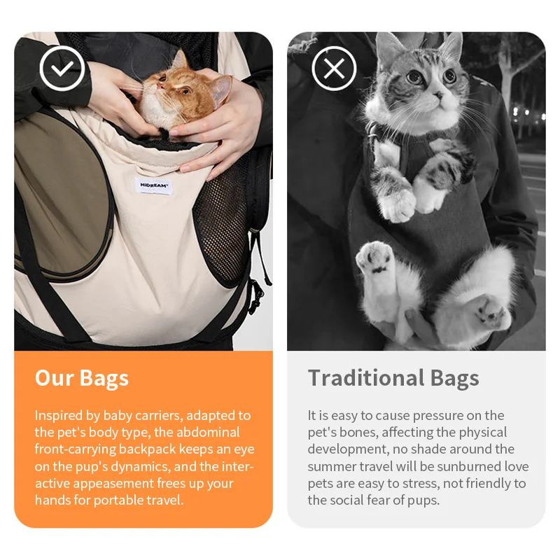 Pet Chest Backpack Front Carrying Tote Backpack Dogs and Cats Breathable Portable Outdoor Bag Shoulder Cat Bag