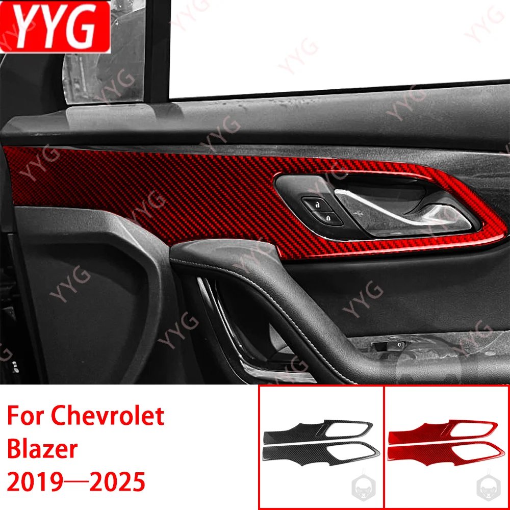 

Наклейка из углеродного волокна 3K для Chevrolet Blazer 2019 — 2025, внутренняя накладка на дверную панель, клей против царапин (простая установка)