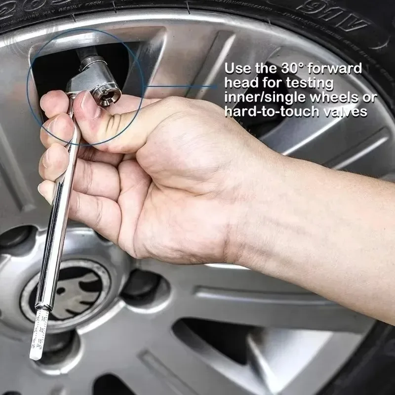 ل 10-120 رطل لكل بوصة مربعة المزدوج رئيس دقيق الميكانيكية قلم رصاص قياس ضغط الإطارات الشاحنات الهواء غيج ثنائي تشاك عجلة خدمة مدقق