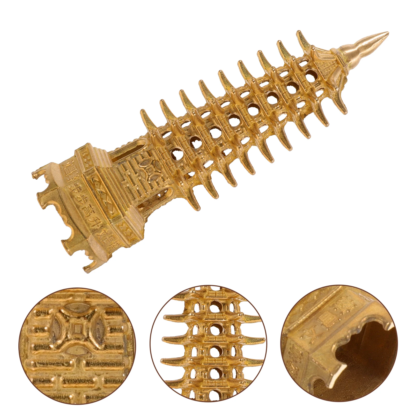 

Vintage Wenchang Pagoda Decoration Retro Copper Tower Statue Pagoda Home Office Desktop Decor Gift Study Bedroom Bar Decor