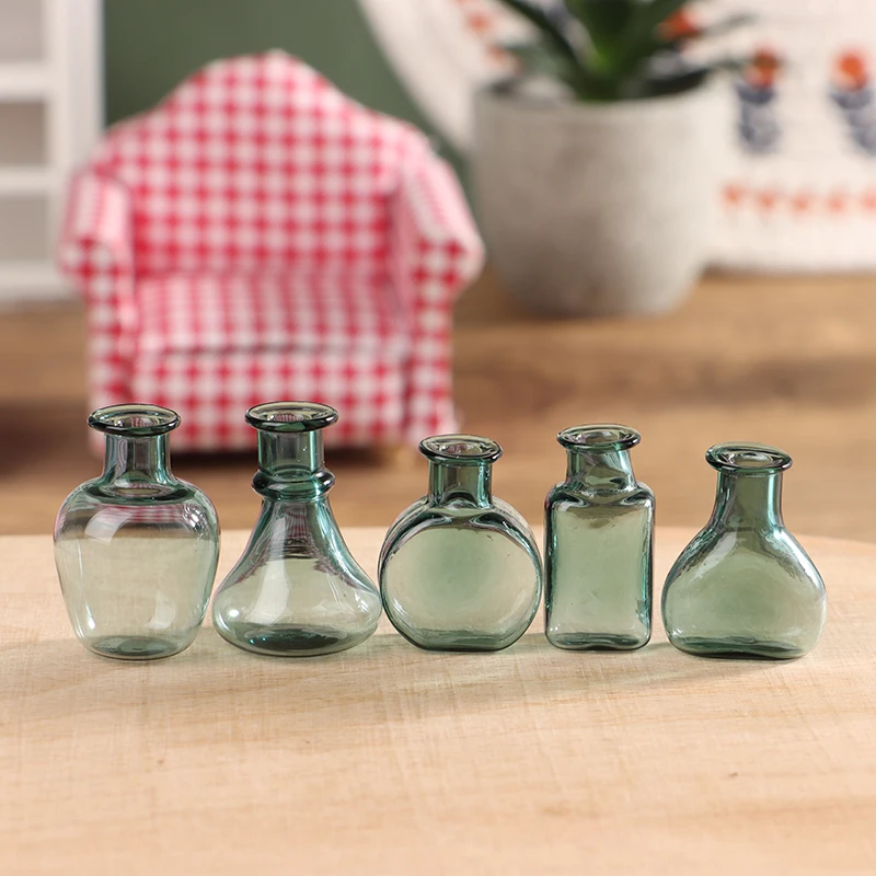 1Pc 1:12 Dollhouse Miniature Glass Vase Flower Arranger Storage Jar Flowerpot Home Garden Decor Doll House Accessories