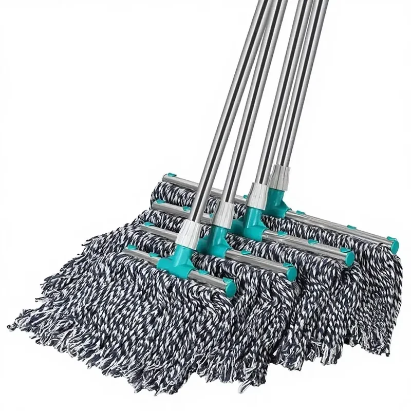 for Household Old-fashioned Flat Cotton Mop Commercial Floor Wet and Dry Stainless Steel for Dormitory Restaurant Classroom