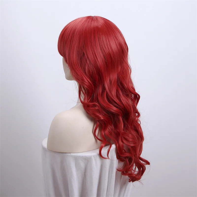 60CM Red Long Curly Wig  Synthetic Heat Resistant Fiber Cosplay Wig  Hair  Women Party Wig Die Vernixte Erste Liebe