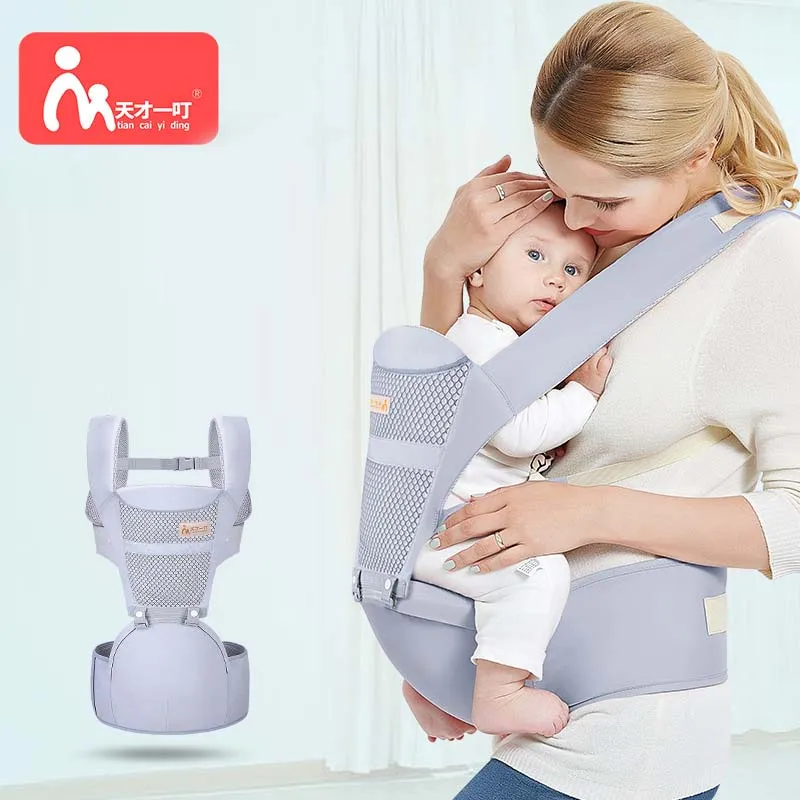 Ransel Gendongan Bayi Ergonomis 0-48 Bulan dengan Kursi Pinggul untuk Bayi Baru Lahir Multifungsi Gendongan Bayi Bangku Pinggang Bayi Kanguru