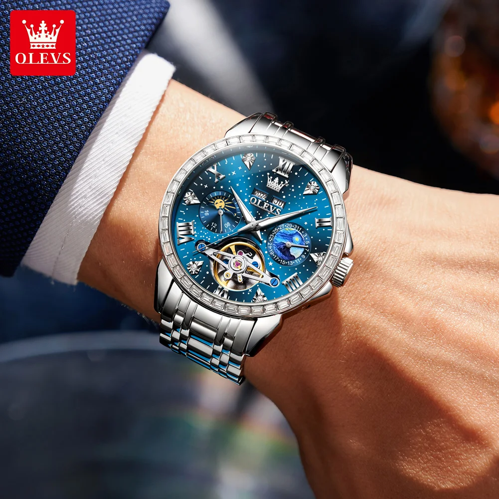 OLEVS 6712 Mechanical Watch for Men Tourbillon Multifunctional