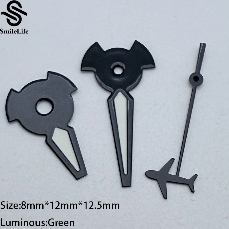 SmileLife NH35 черная модель часов в виде самолета, зеленые светящиеся стрелки, подходят для NH35/NH36/4R/7S, механические аксессуары для часов