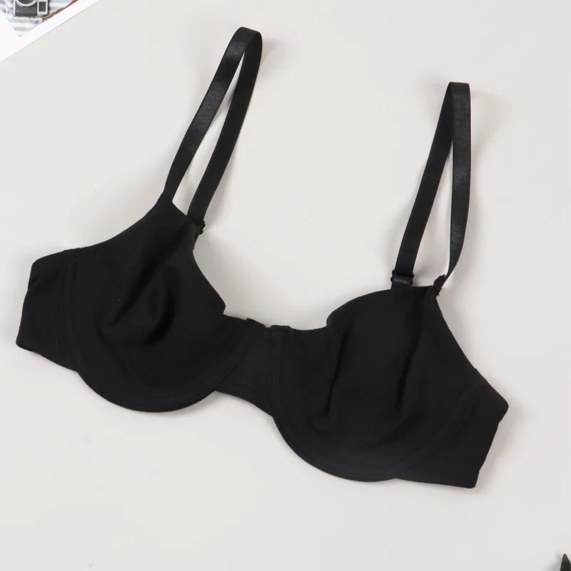 Women Ultra Thin French Solid Color Lingerie for Ladies Sexy Push Up Underwired Bra for Women Comfortable Female Home Underwear