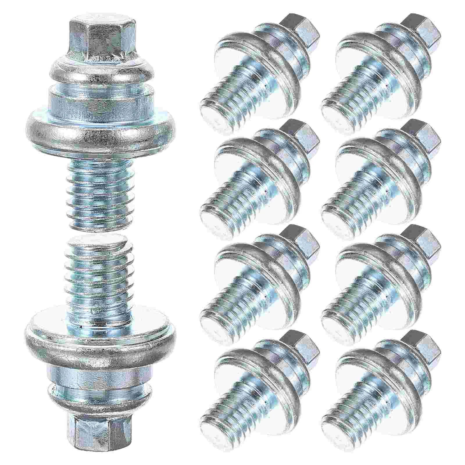 

10 Pcs Car Screws Galvanization Bolts Kit Hexagon Nut Nuts Stud Connector Metal