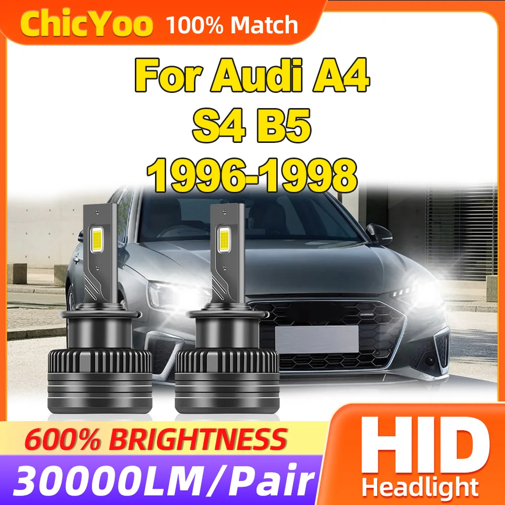 

30000LM LED Headlight Bulbs 120W High Power HID Xenon Headlamp Bulbs 6000K White Car Lights For Audi A4 S4 B5 1996 1997 1998