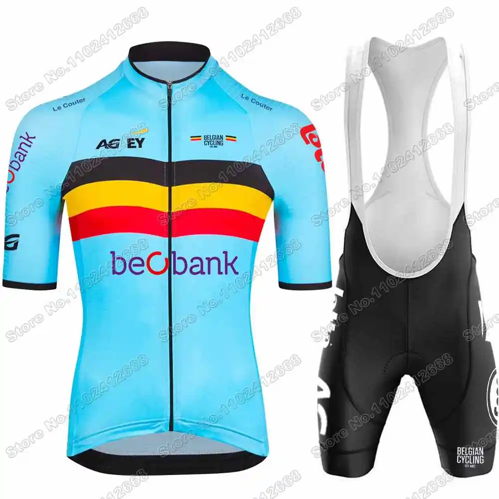 2024 Belgium National Team Cycling Jersey Short Sleeve Set Belgian Cycling Clothing Men Road Bike Shirt Bicycle Tops MTB Wear