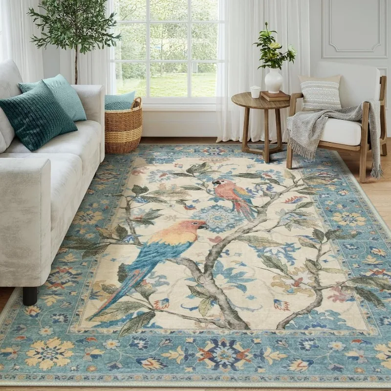 Floral Birds Carpets for Living Room Home Decor Bedroom Bedside Rug Soft Non Slip Machine Washable Floor Mat Ковер Tapis السجاد - Image 3