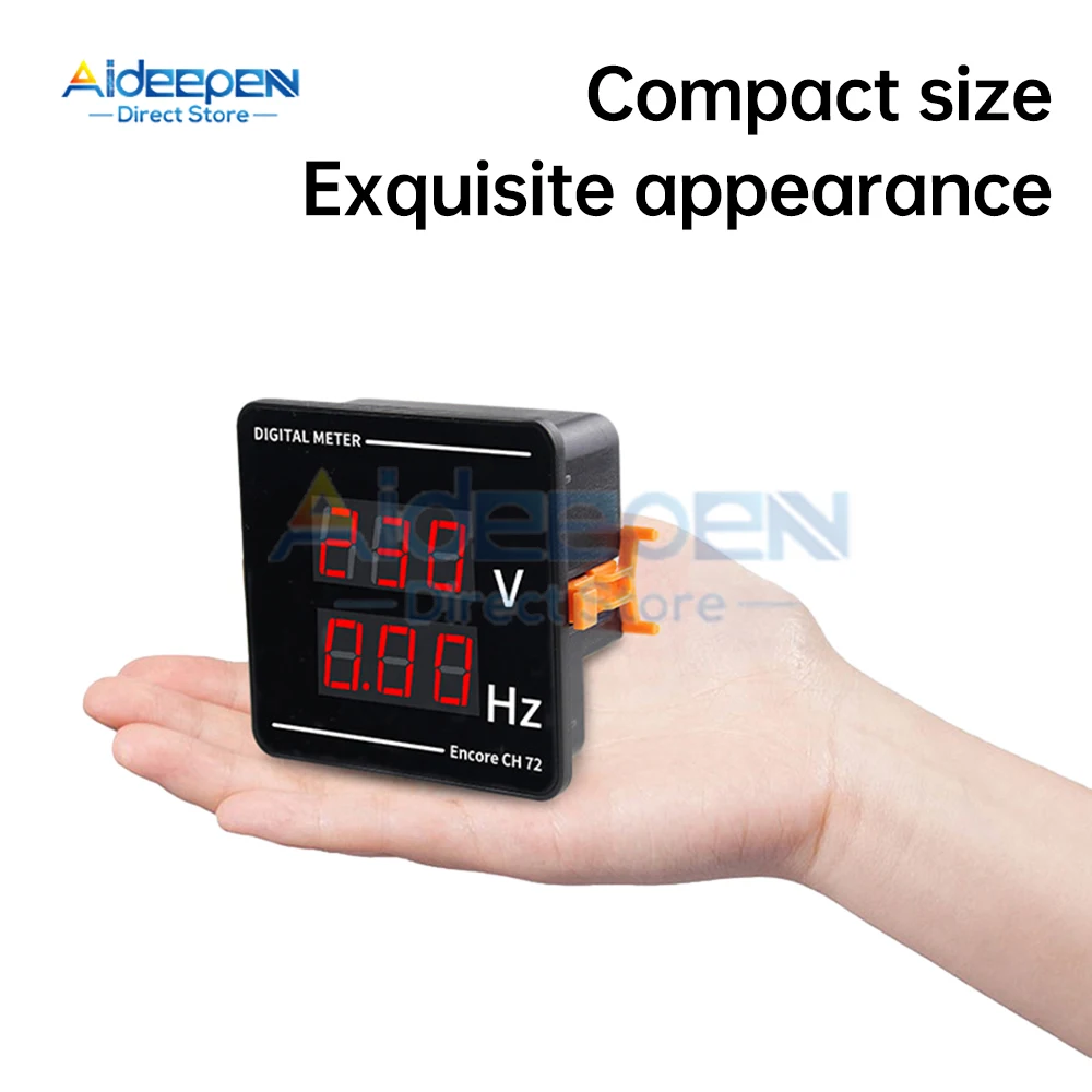 AC 50-500V LED Digital Voltage Frequency Meter 2 in 1 Embedded AC Voltmeter Hertz Tester 10.0-99.9Hz