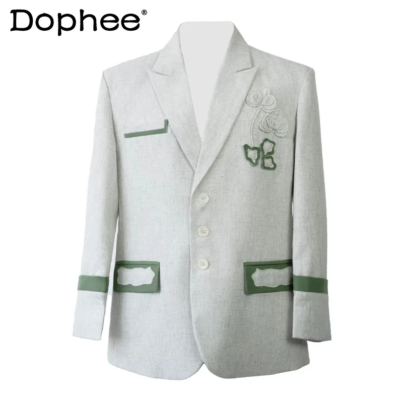 

Men's 2026 Spring New Fashion High-end Suit Jackets Stylish Floral Blazers Elegant Stylish Tailored Coats Color Matching Blazers