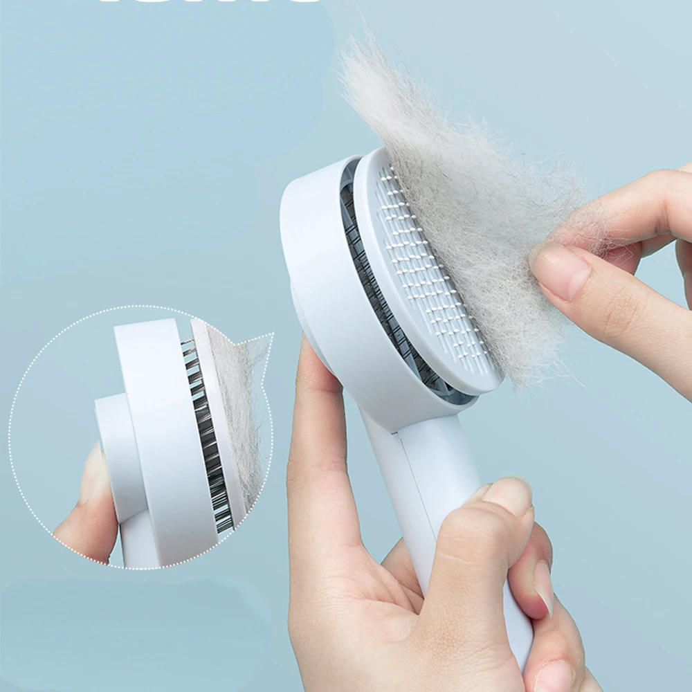 

Dog Cat Hair Comb Brush Self Cleaning Dogs Cats Hair Remover Needle Waterproof Dog Massage Combs Pet Grooming Tool