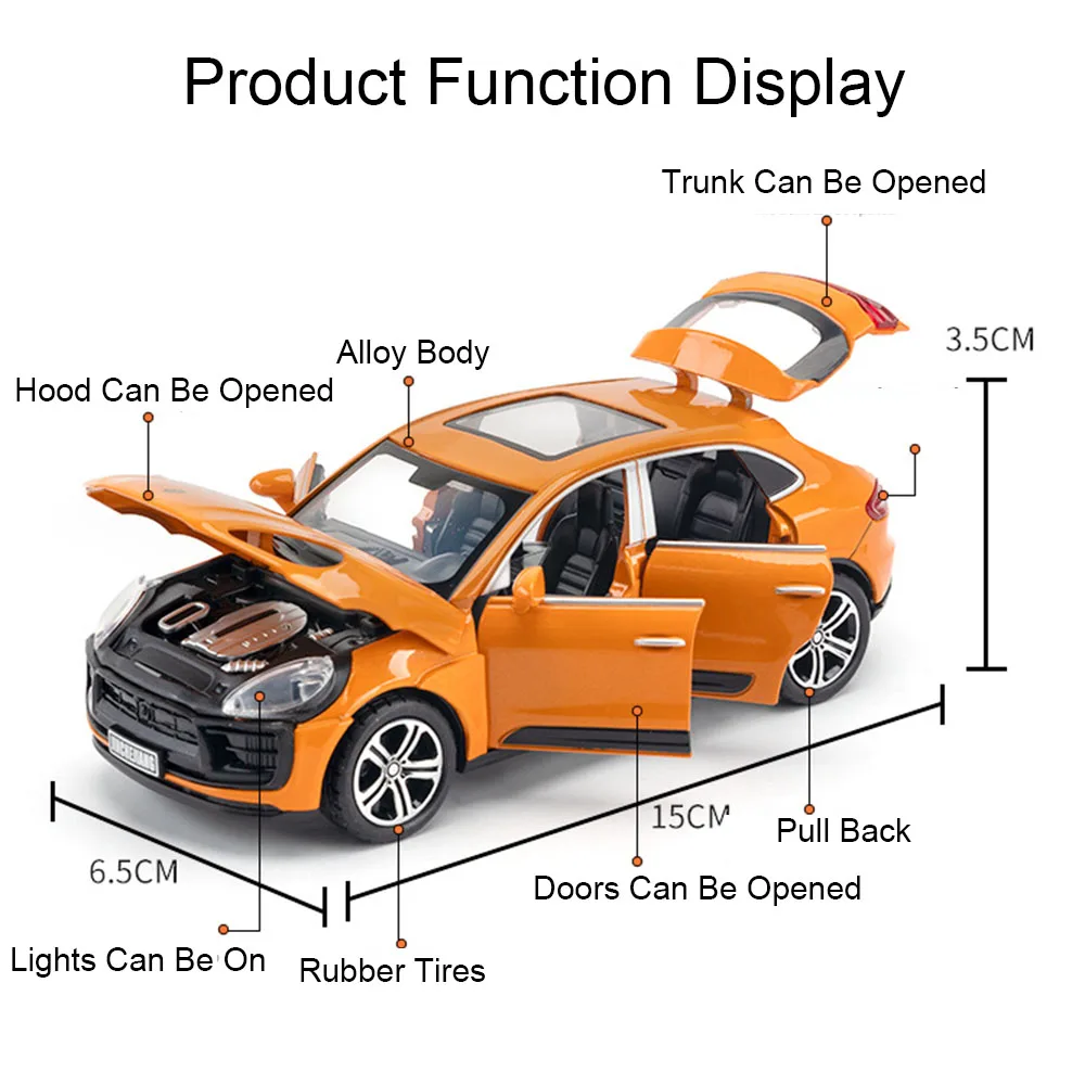 Modelo de coche de juguete de simulación Macan Panamera 1:32, aleación de sonido fundido a presión, luz extraíble, modelo de coche para niños, colección de juguetes de cumpleaños, regalos