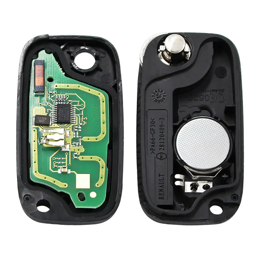 2 Buttons Folding Flip Remote Key 433MHZ ID46 PCF7961 Chip for Renault Clio Twingo Kangoo Master Modus P/N 1618477A