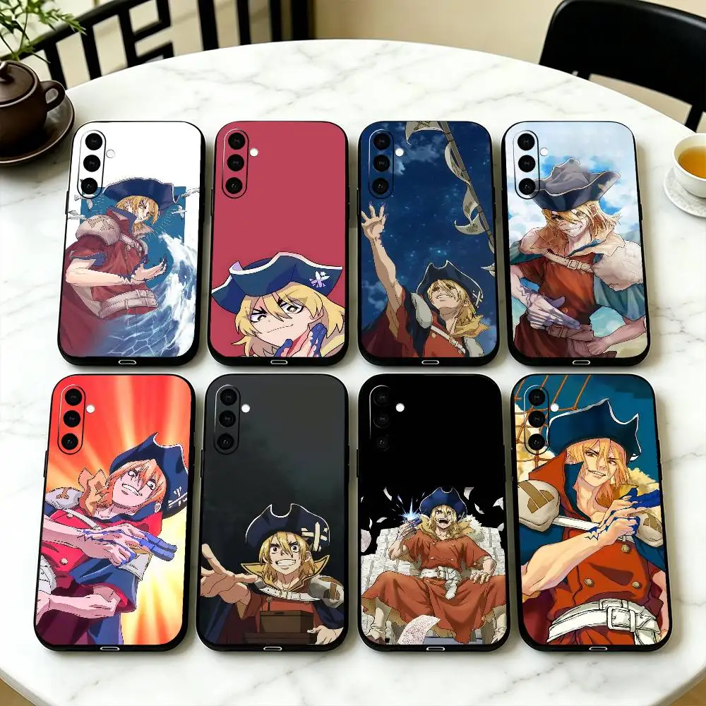 Dr.stone-e R-Ryusui N-Nanami Phone Case Black Silicone Soft For Samsung Galaxy A73,A72,A71,A70,A53,A52,A51