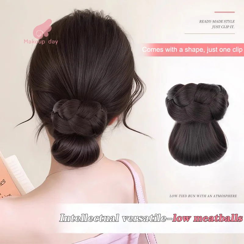

New Synthetic Chignon Claw Clip Meatball Head Ponytail Extensions Natural For Women Hair Accessories