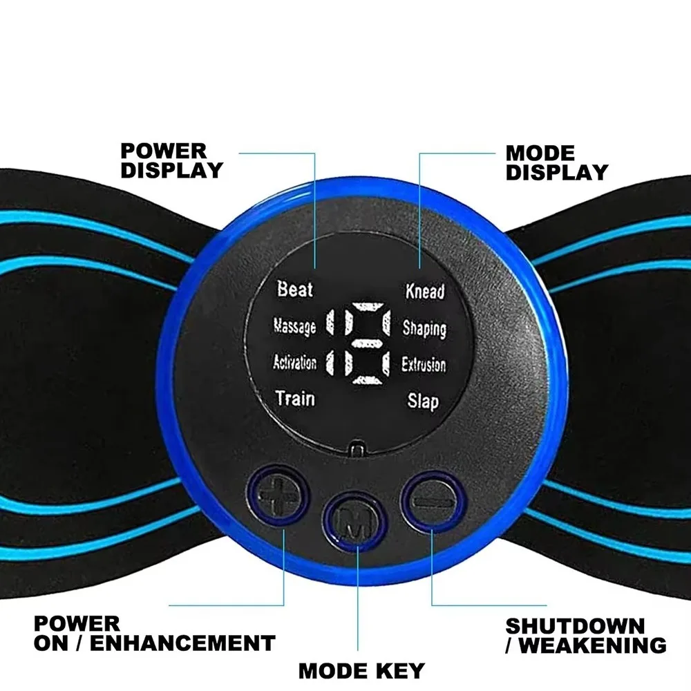 Novo 8 modos ajustável elétrico ems pescoço massageador mini multifuncional cervical coluna massageador tapete aliviar a pressão