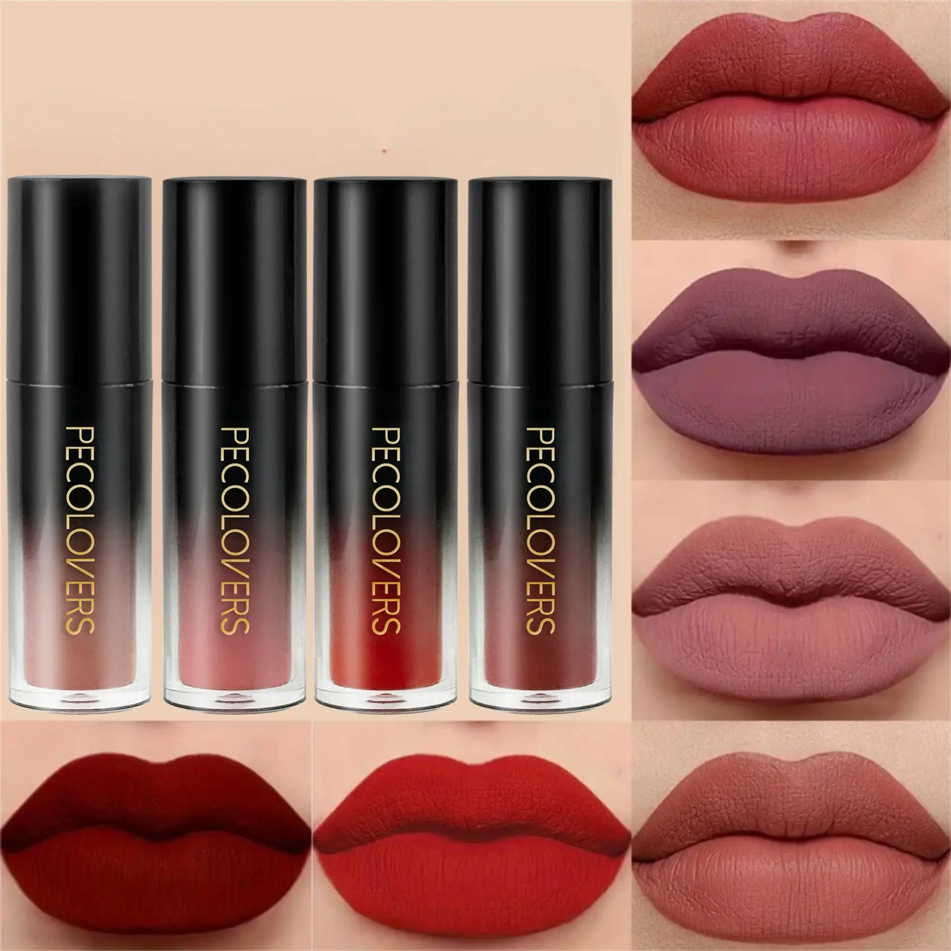 

Waterproof Matte lipsticks,Long-Lasting,Non-Stick Cup Liquid Lip Gloss ,Valentine's Day gift for ladies Mother's Day