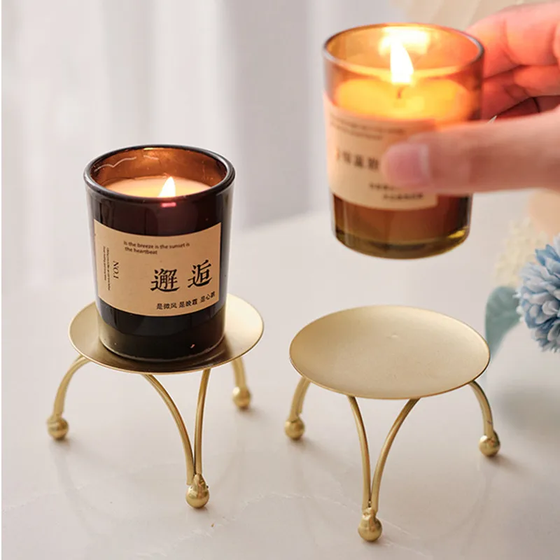 Iron Candle Holder Black Gold Pillar Candlestick for Wedding Party Living Room Decoration Candle Stand