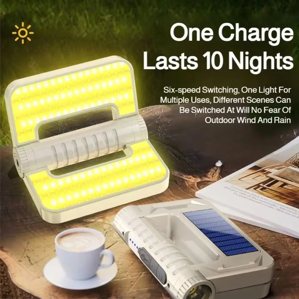 

Multifunctional Emergency Light Foldable Rainproof Solar Lighting Lamp 5 Lighting Modes Solar Powered Outdoor Lighting
