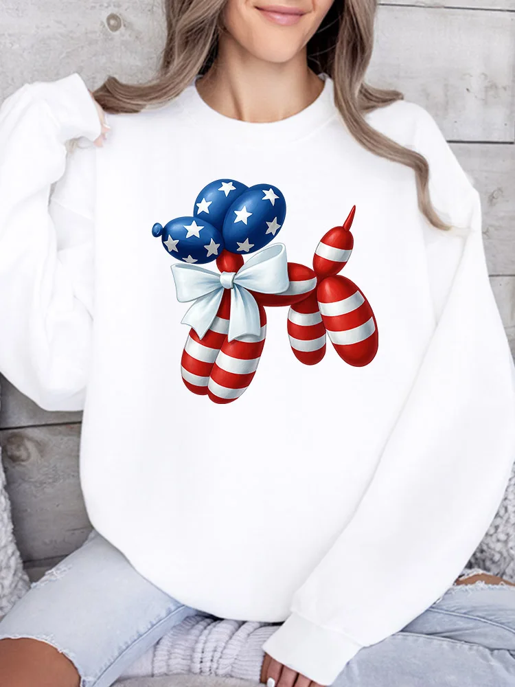 

Женская толстовка с принтом «Собака-шар» и бантом, повседневный пуловер с длинными рукавами, свободный крой, уличная одежда для осени и зимы