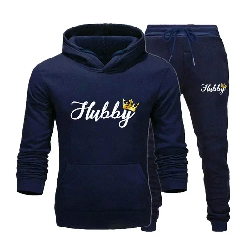 New Spring Autumn Fleece Tracksuit Couple Hoodies + Pants Two Piece Sets Outdoor Hihg Quality Hooded Sweatshirt Sportswear