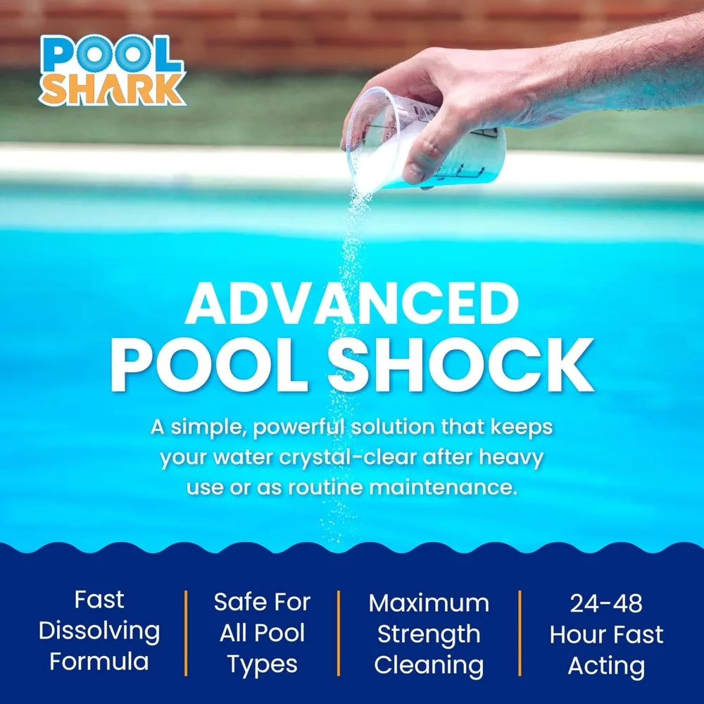 Choque de piscina de hipoclorito de calcio al 68% para piscinas: para tratamiento de piscinas enterradas y elevadas (24 x 1 lb)