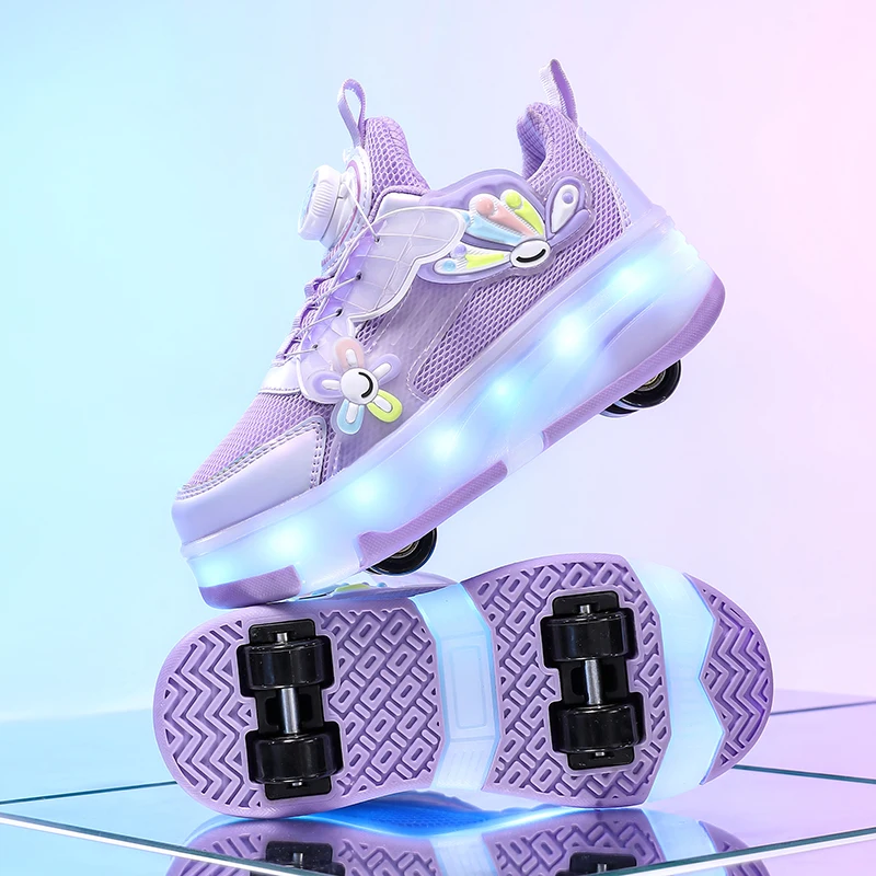 

Children's Light Roller Skate Shoes LED four-wheel lights roller skates casual cute cartoon graphic sports shoes children's gift