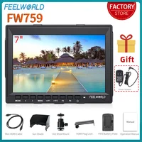 FEELWORLD-Monitor de campo de cámara DSLR FW759 de 7 pulgadas, pantalla IPS 1280x800 LCD con entrada HDMI AV, asistencia para cámara de vídeo portátil
