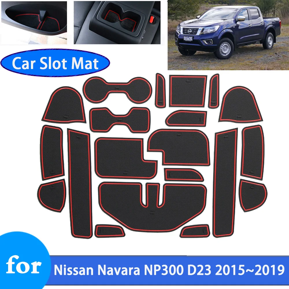 

Rubber Mat Door Groove Cup Fit for Nissan Navara NP300 D23 2015 2016 2017 2018 2019 Anti-slip Gate Slot Car Stickers Accessories