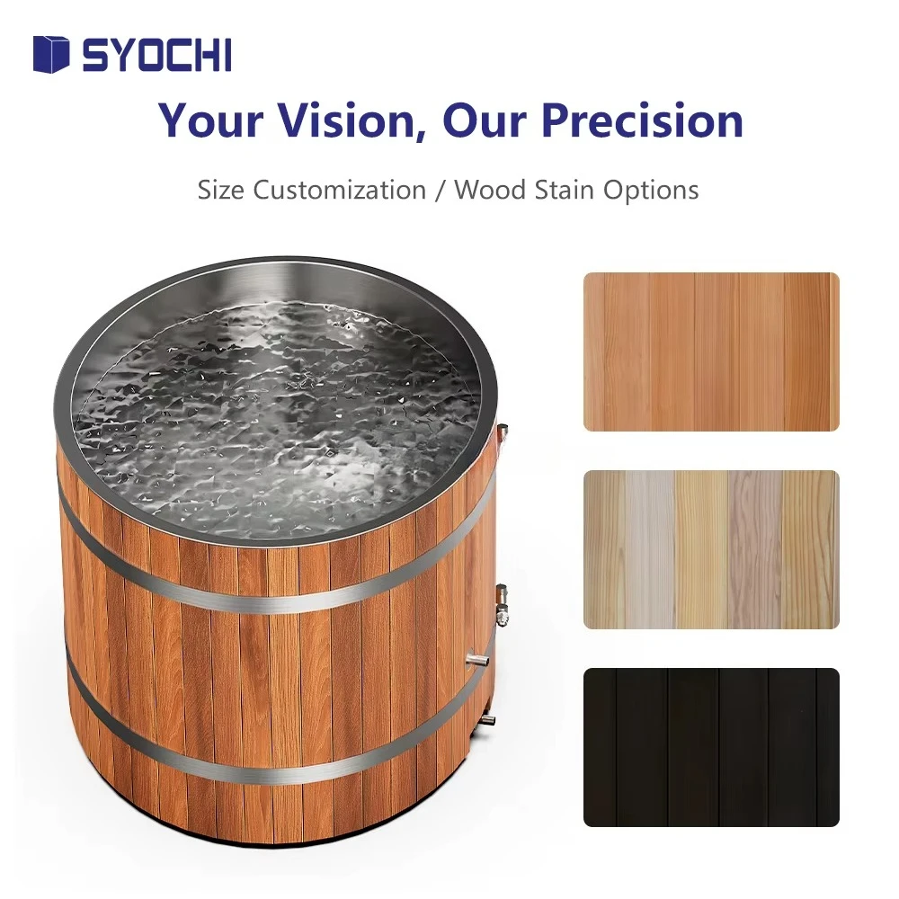 อ่างแช่น้ำเย็นแบบกันน้ำ ยี่ห้อ Syochi Steel and Wood Cedar รุ่นปี 2026 สำหรับแช่น้ำแข็ง