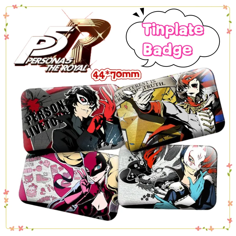 

New persona Ren Amamiya Ryuji Sakamoto Futaba Sakura Creative Personality Square Bar Clothes Badge Brooch Bag Decorative Gift