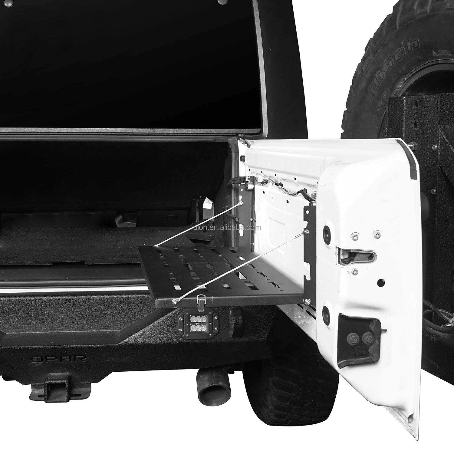 

Wrangler Tailgate Table Metal Storage Rack Foldable Cargo Shelf For Jeep Wrangler JK 2007-2018