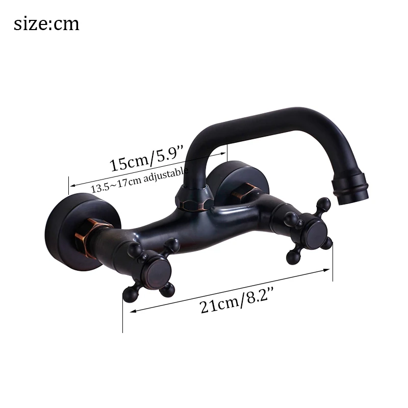 Antique  Bronze Bathroom Sink Basin Water Tap 360 Rotate Waterfall Spout Mixer Faucet