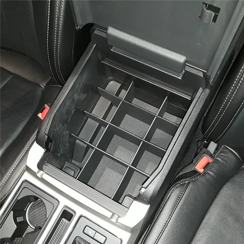 Center Console Dividers Tray For Ford F150 Raptor 2015 2016 2017 2018 2019 2020 Interior Storage ABS Insert Dividers Accessories