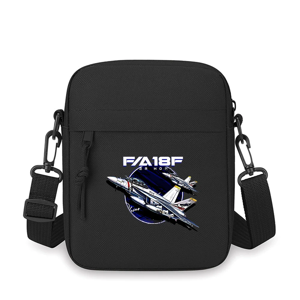 F/A-18F Fighter Jet Sky Men Crossbody Bag Single Shoulder Women Cartoon Anime Film Printing Design Unisex