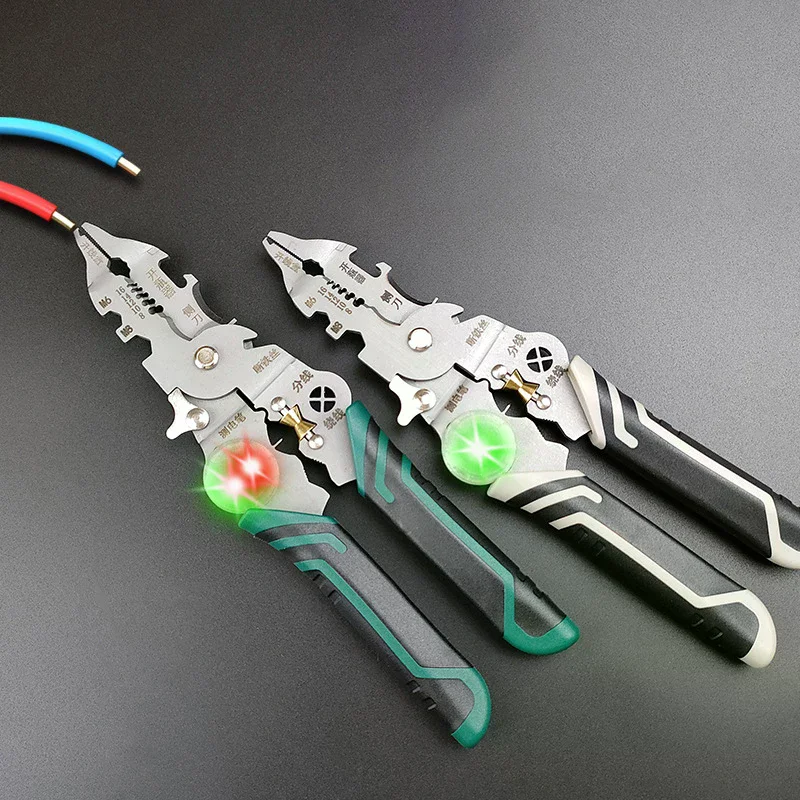 /PFU/Foldable Wire Stripper Pliers Electrician Scissors With Electricity Measurement Pulling Cable Tool For Wire 10in1