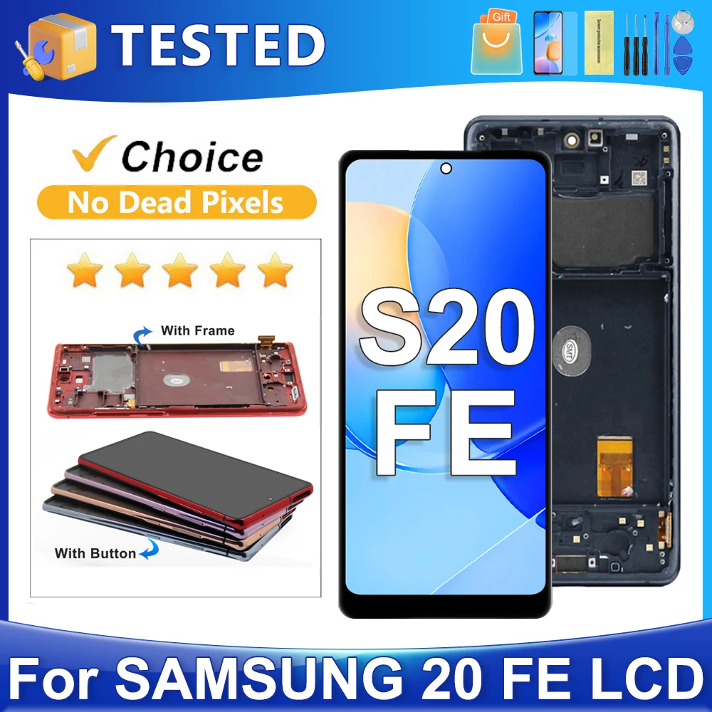 

ЖК-дисплей с сенсорным экраном и дигитайзером в сборе для Samsung S20 FE протестирован для S20FE G780 G780F G780F/DSM G780G