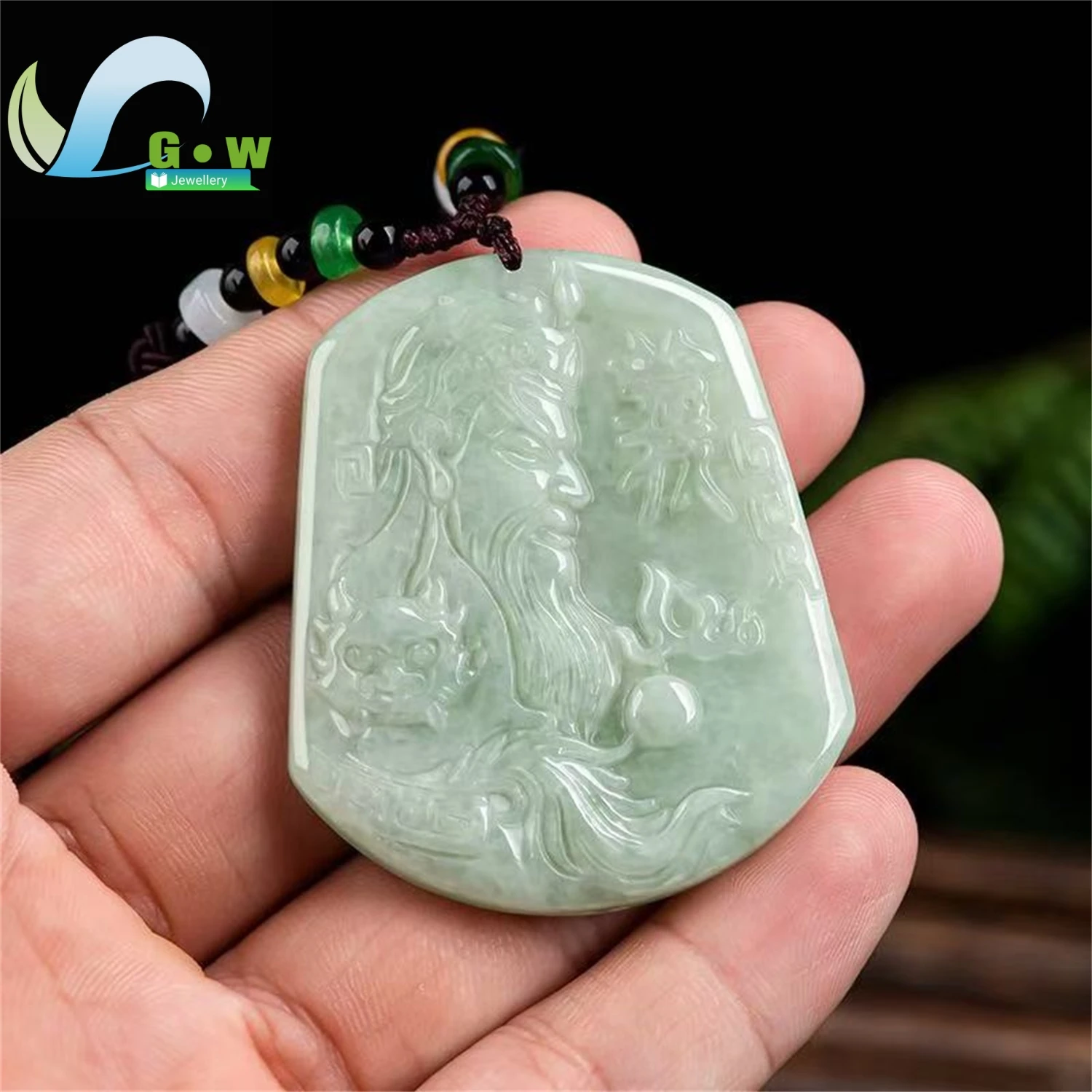 Natural A Grade Bean Texture Guan Gong Pendant Unisex Daily Classic Minimalist Style Ethnic Style Jewelry Gift