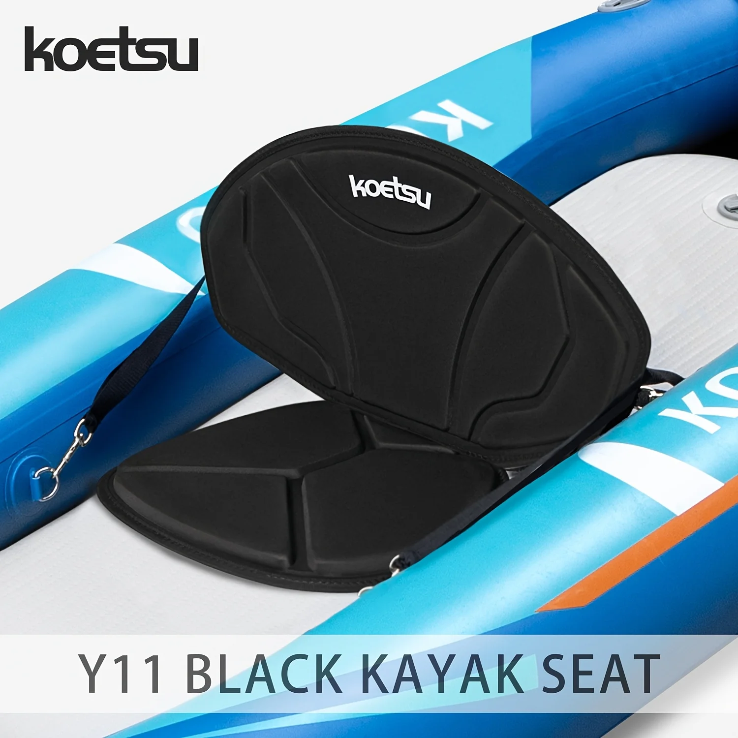 

Подушка-спинка для каяка KOETSU Y11, черная, из ткани Оксфорд, с регулируемыми крепежными ремнями и металлической пряжкой, для каякинга