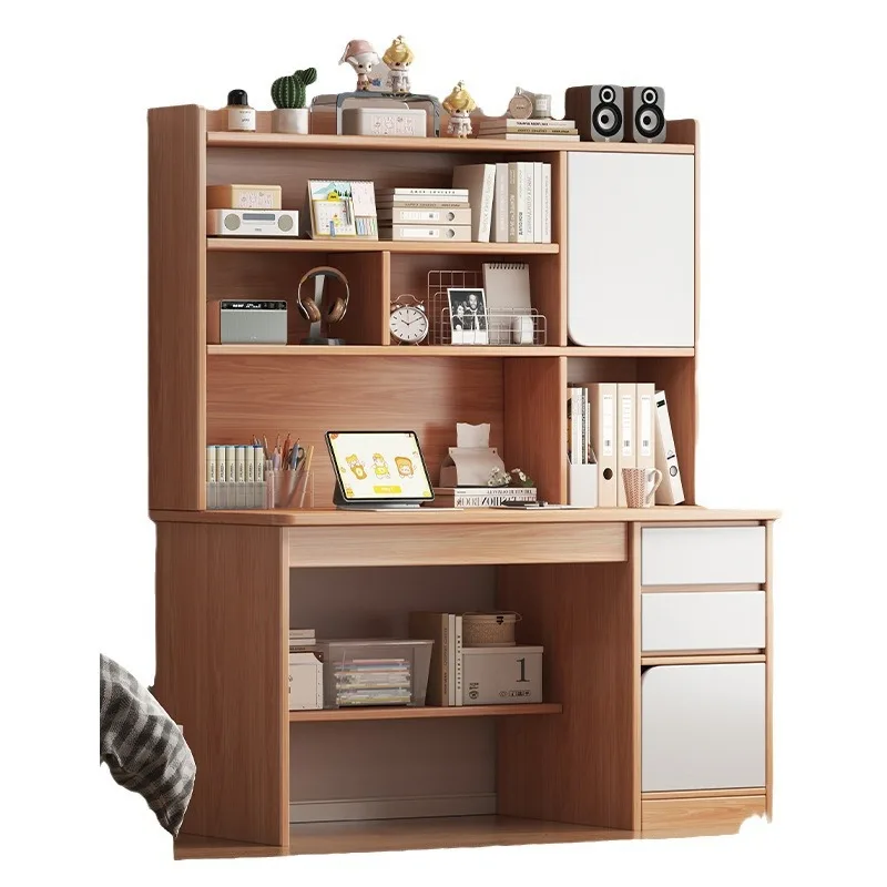 

Solid wood, student, home, bedroom, study, writing desk, bookshelf, bookcase, drawer, computer desk