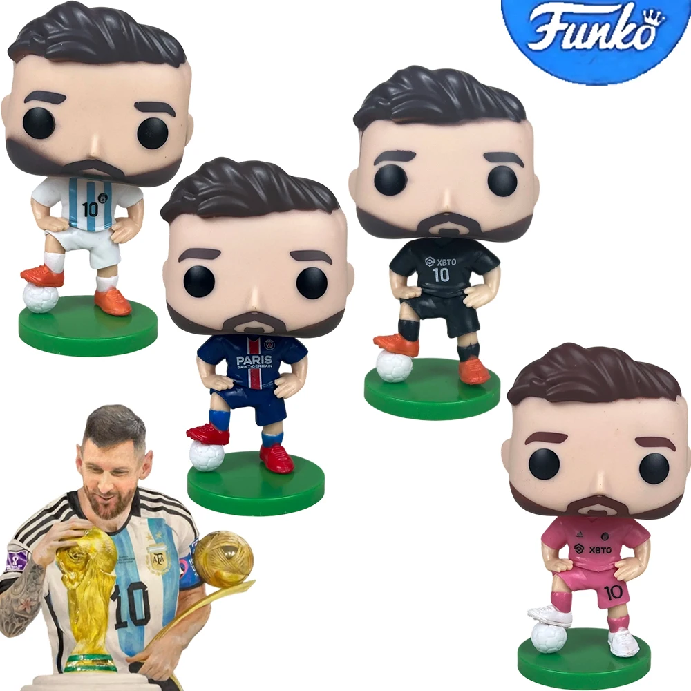 Pop  Messi Q Version Doll No.10 Jersey Football  Collection Model Doll For Birthday Christmas Gift